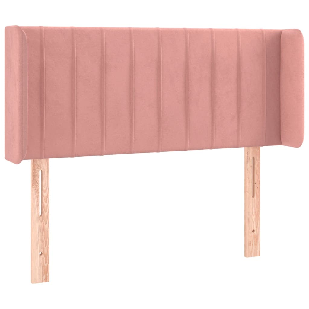 vidaXL Cabeceira de cama c/ abas veludo 83x16x78/88 cm rosa