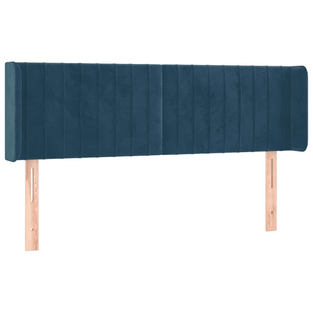 Cabeceira de Cama com Abas Tecido 147x16x78/88cm Azul-escuro - 3119058