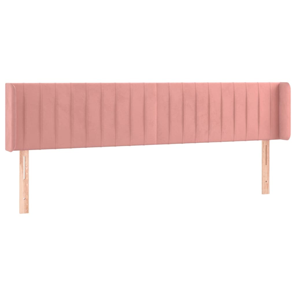 Cabeceira de Cama com Abas Veludo 203x16x78/88 cm Rosa - 3119077