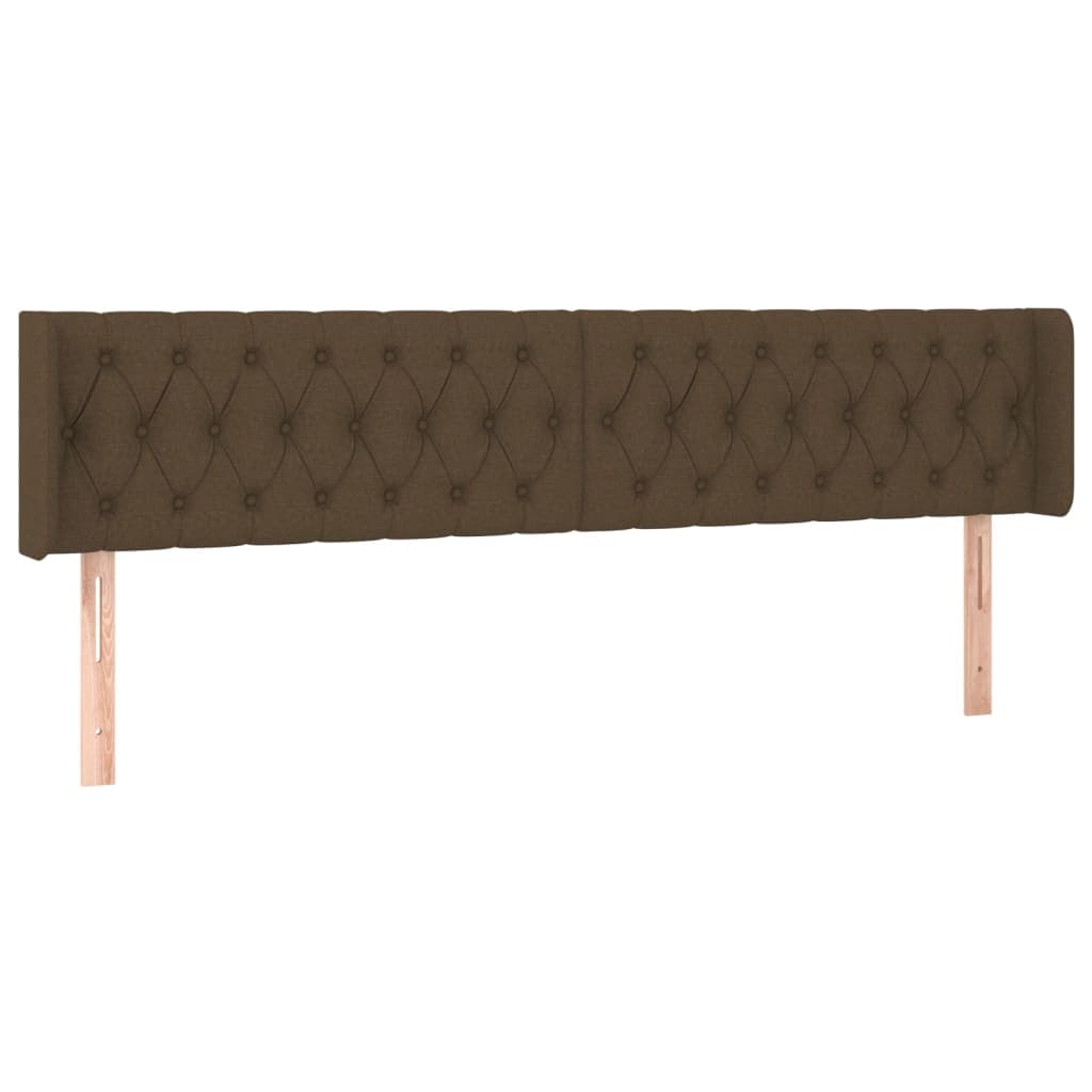 Cabeceira de Cama com Abas Tecido 183x16x78/88cm Castanho-escuro - 3119121