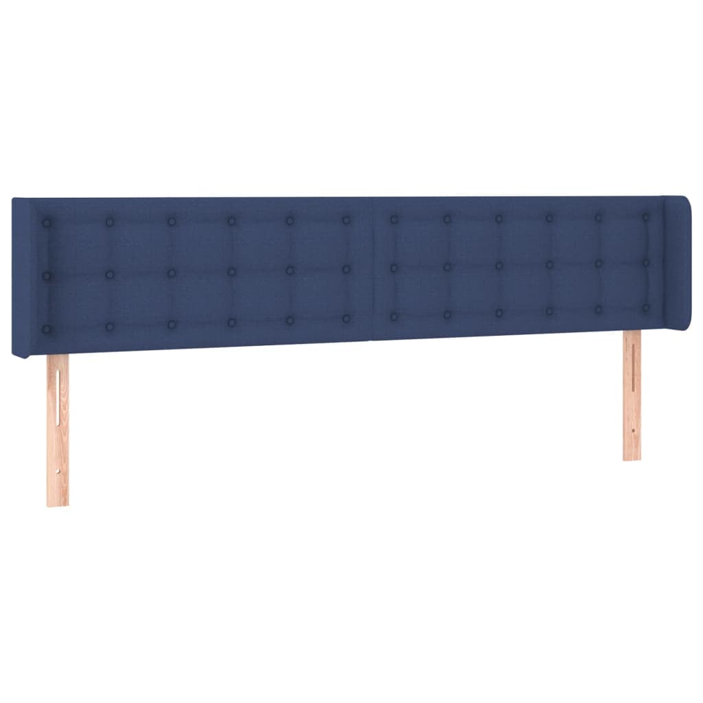 vidaXL Cabeceira de cama c/ abas tecido 183x16x78/88 cm azul