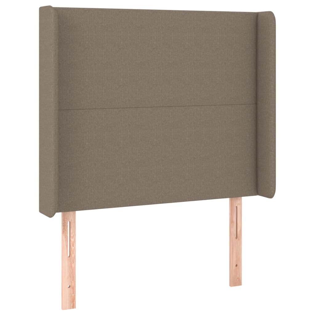 vidaXL Cabeceira cama c/ abas tecido 83x16x118/128cm cinza-acastanhado