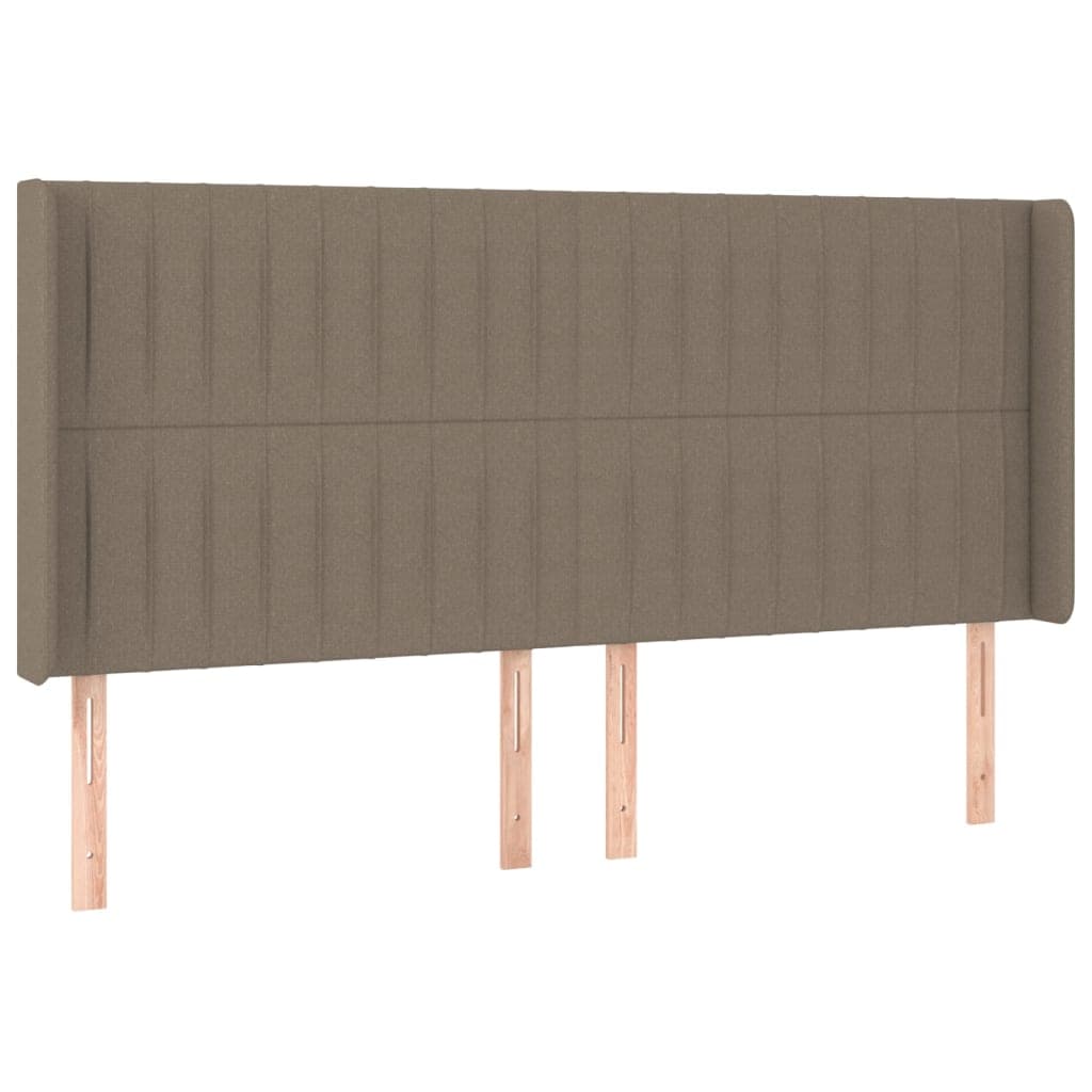 vidaXL Cabeceira cama abas tecido 163x16x118/128 cm cinza-acastanhado
