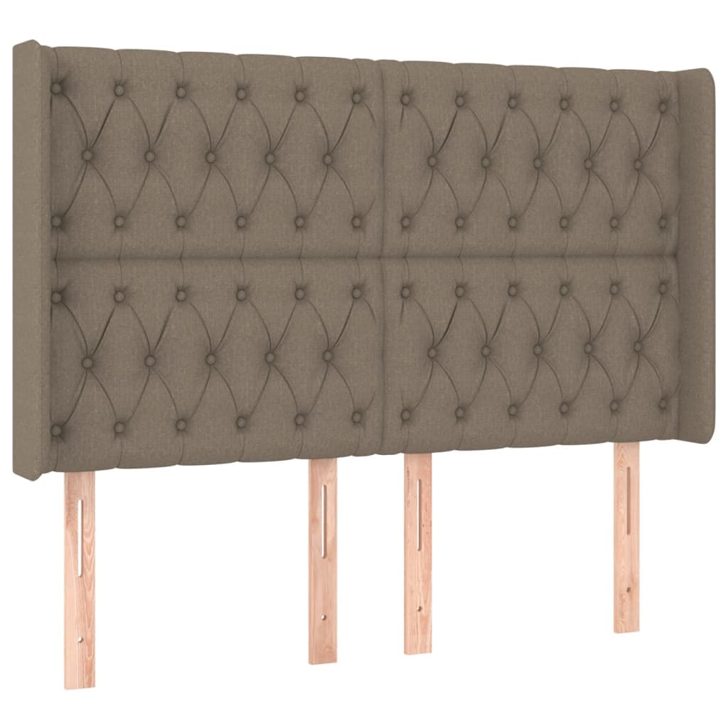 vidaXL Cabeceira cama abas tecido 163x16x118/128 cm cinza-acastanhado