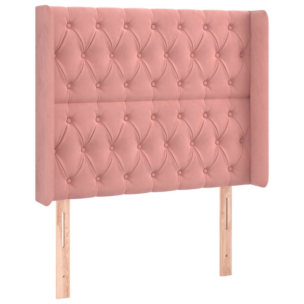 Cabeceira Cama com Abas Veludo 103x16x118/128 cm Rosa - 3119963