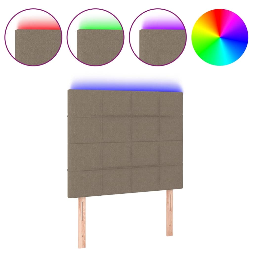 Cabeceira Cama com led Tecido 100x5x118/128 cm Cinza-acastanhado - 3122418