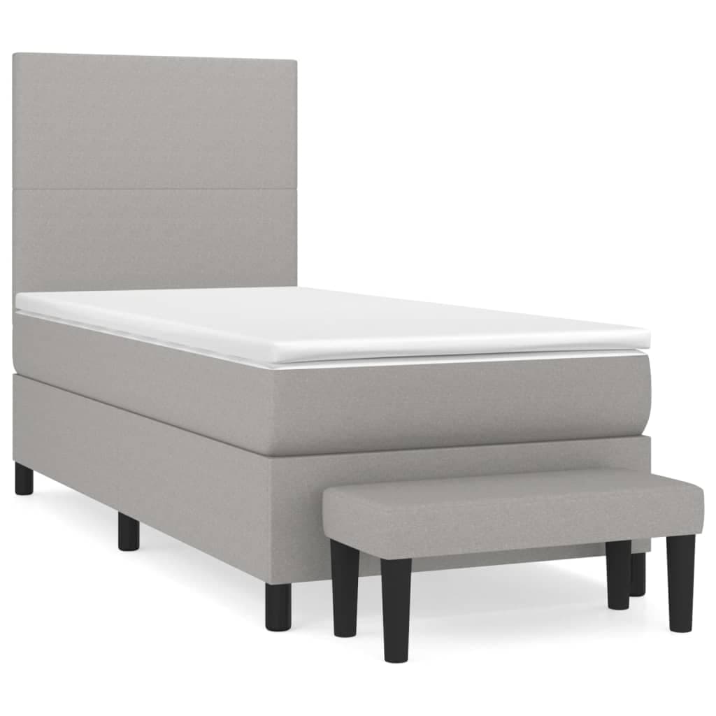 vidaXL Cama com Molas/colchão 80x200 cm Tecido Cinza-claro - 1236528326