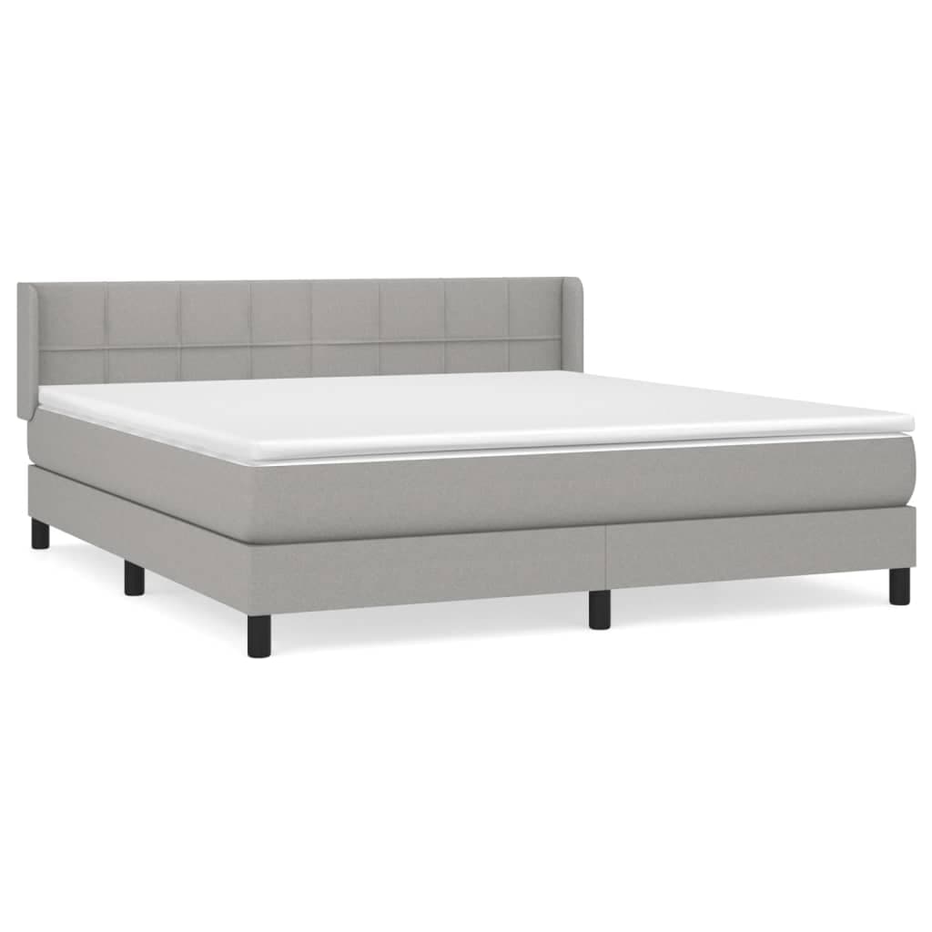 vidaXL Cama com molas/colchão 180x200 cm tecido cinzento-claro