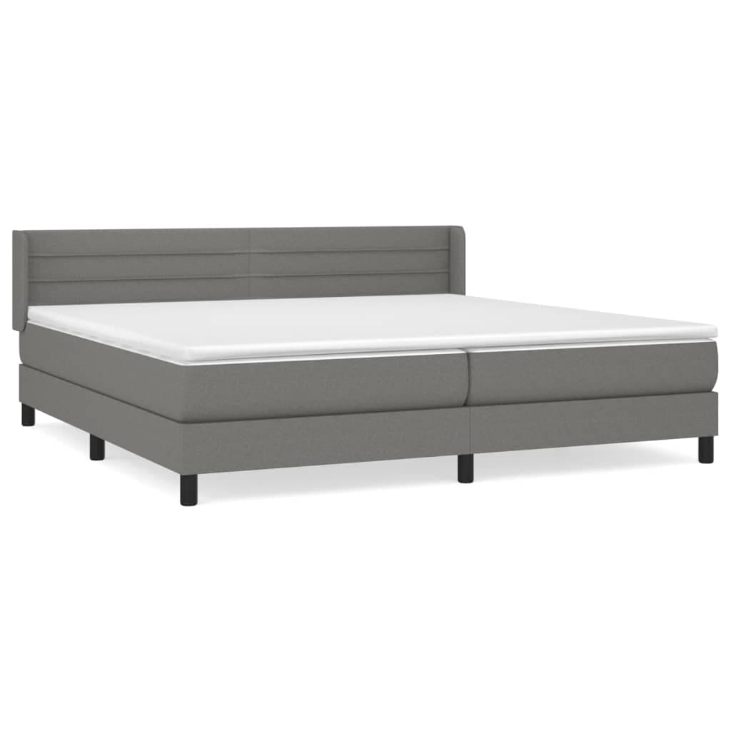 vidaXL Cama com molas/colchão 200x200 cm tecido cinzento-escuro