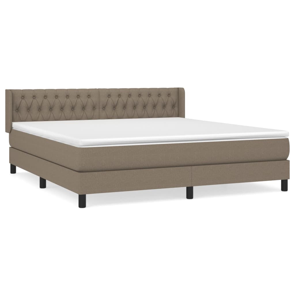 vidaXL Cama com Molas/colchão 180x200 cm Tecido Castanho-acinzentado - 1181394215