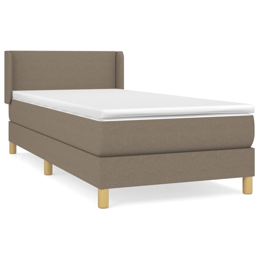 vidaXL Cama com molas/colchão 80x200 cm tecido castanho-acinzentado