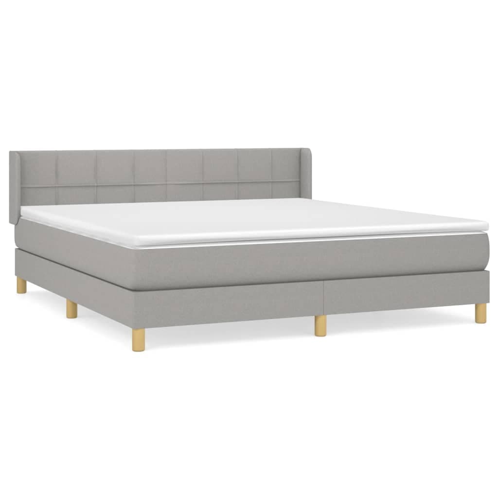 vidaXL Cama com molas/colchão 180x200 cm tecido cinzento-claro