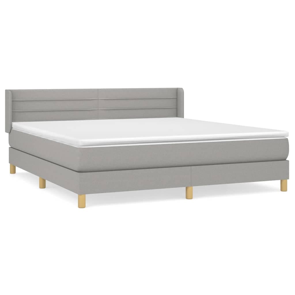 vidaXL Cama com Molas/colchão 160x200 cm Tecido Cinzento-claro - 4236252838