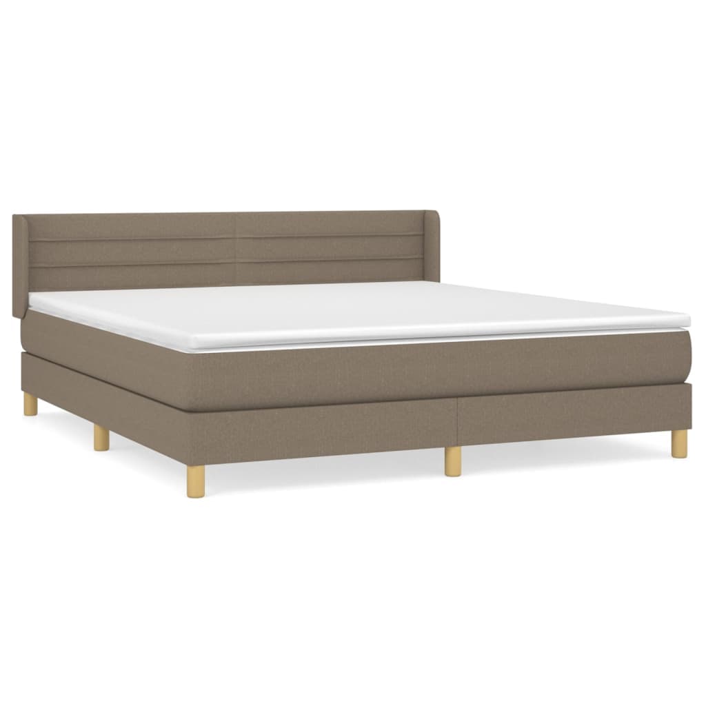 vidaXL Cama com molas/colchão 180x200 cm tecido castanho-acinzentado