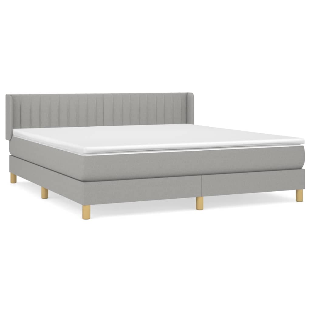 vidaXL Cama com Molas/colchão 160x200 cm Tecido Cinzento-claro - 3422118561
