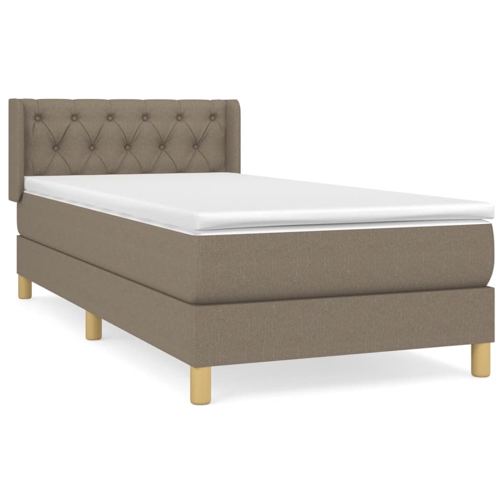 vidaXL Cama com Molas/colchão 80x200 cm Tecido Castanho-acinzentado - 4145317905