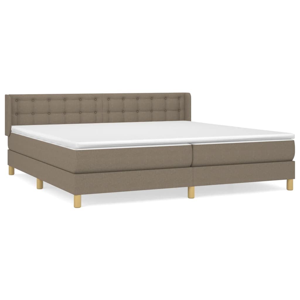 vidaXL Cama com molas/colchão 160x200 cm tecido castanho-acinzentado