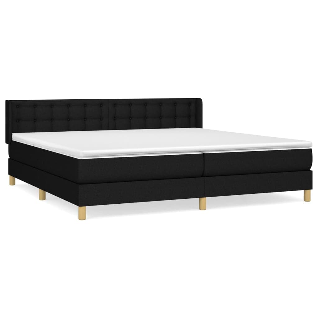 vidaXL Cama com Molas/colchão 200x200 cm Tecido Preto - 3151088312
