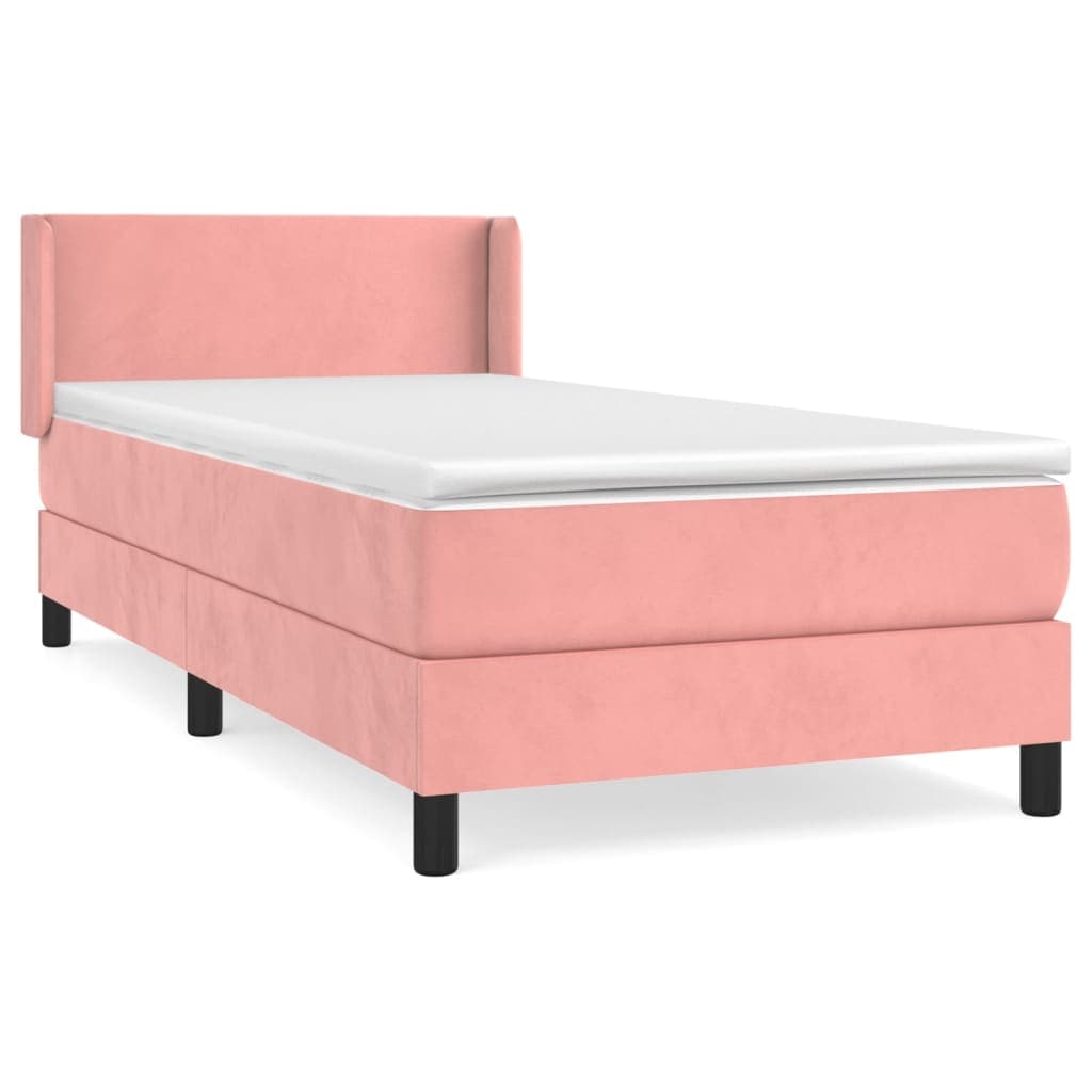 vidaXL Cama com Molas/colchão 90x190 cm Veludo Rosa - 569440803