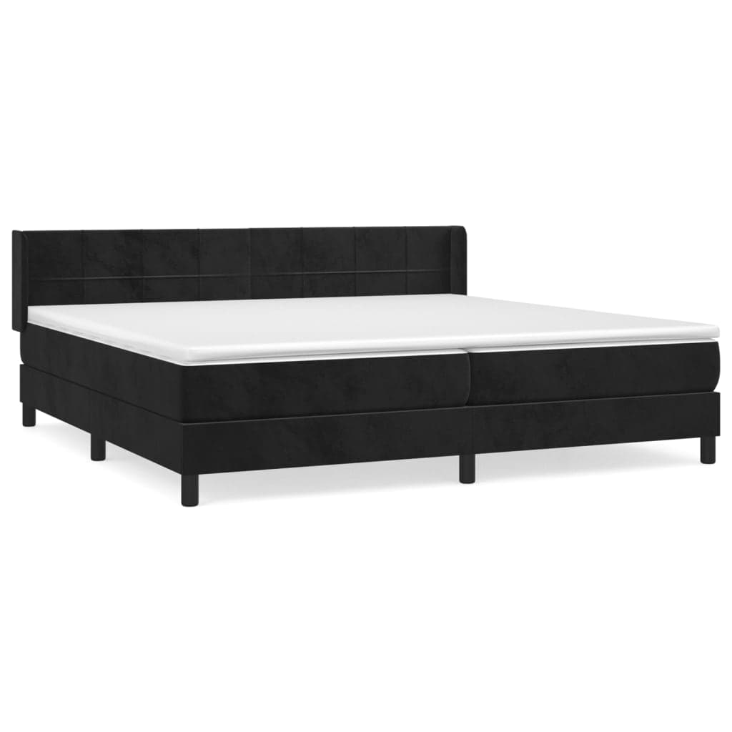 vidaXL Cama com molas/colchão 200x200 cm veludo preto
