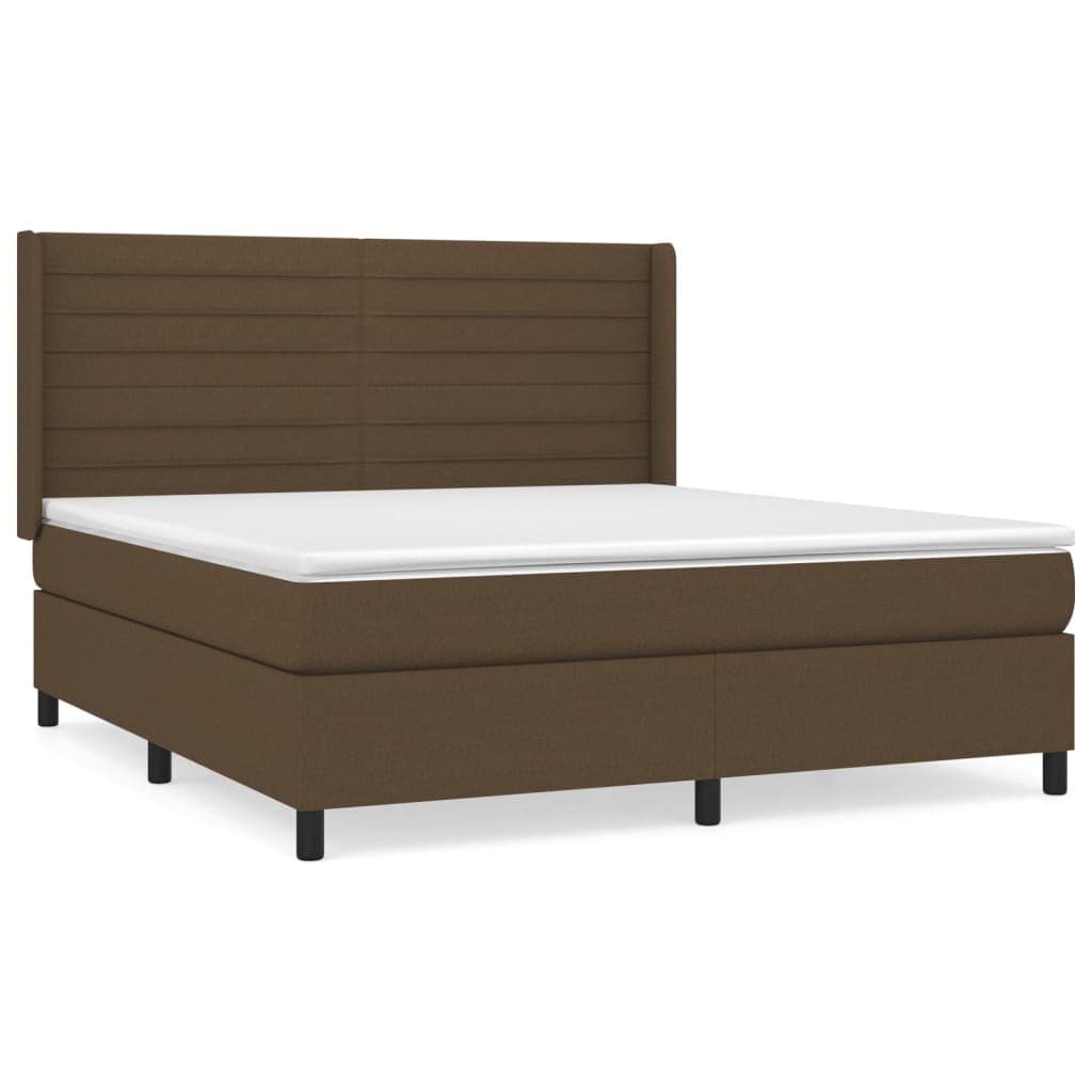 vidaXL Cama com Molas/colchão 160x200 cm Tecido Castanho-escuro - 1421294842