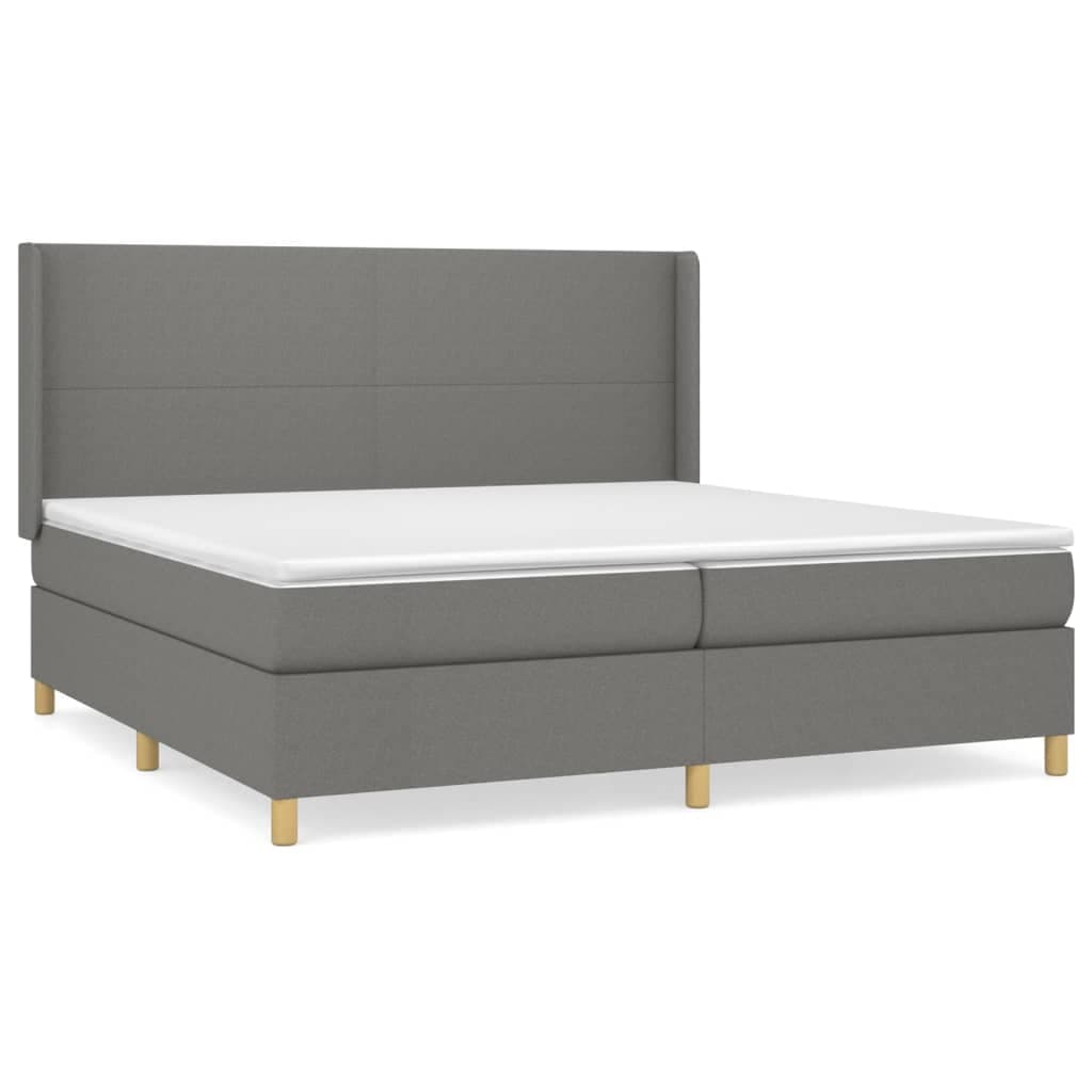 vidaXL Cama com molas/colchão 200x200 cm tecido cinzento-escuro