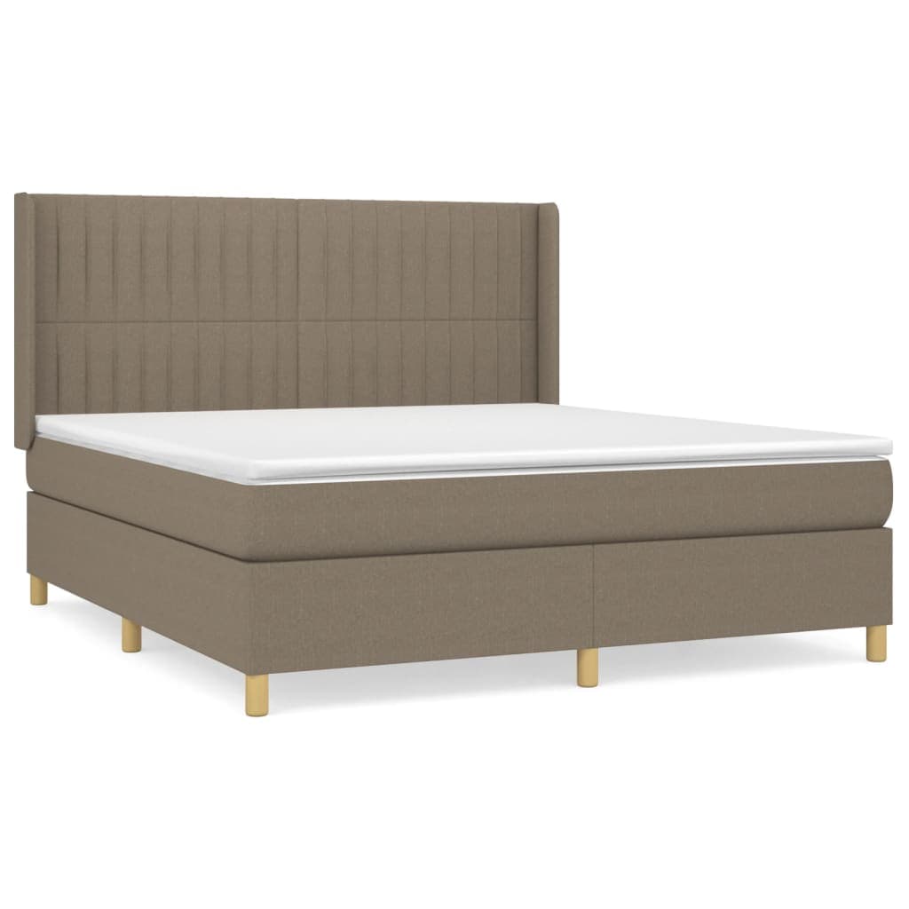 vidaXL Cama com Molas/colchão 160x200 cm Tecido Castanho-acinzentado - 1382075994
