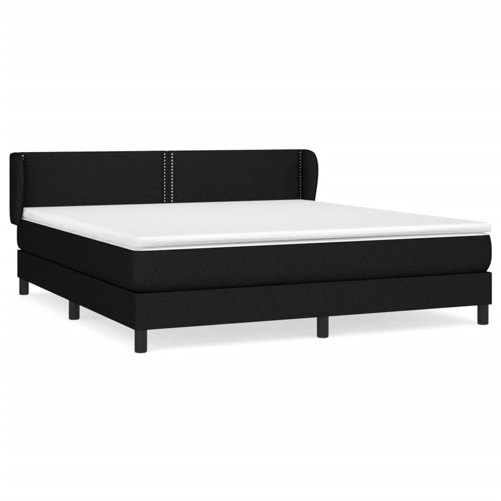 vidaXL Cama com Molas/colchão 180x200 cm Tecido Preto - 2541942790
