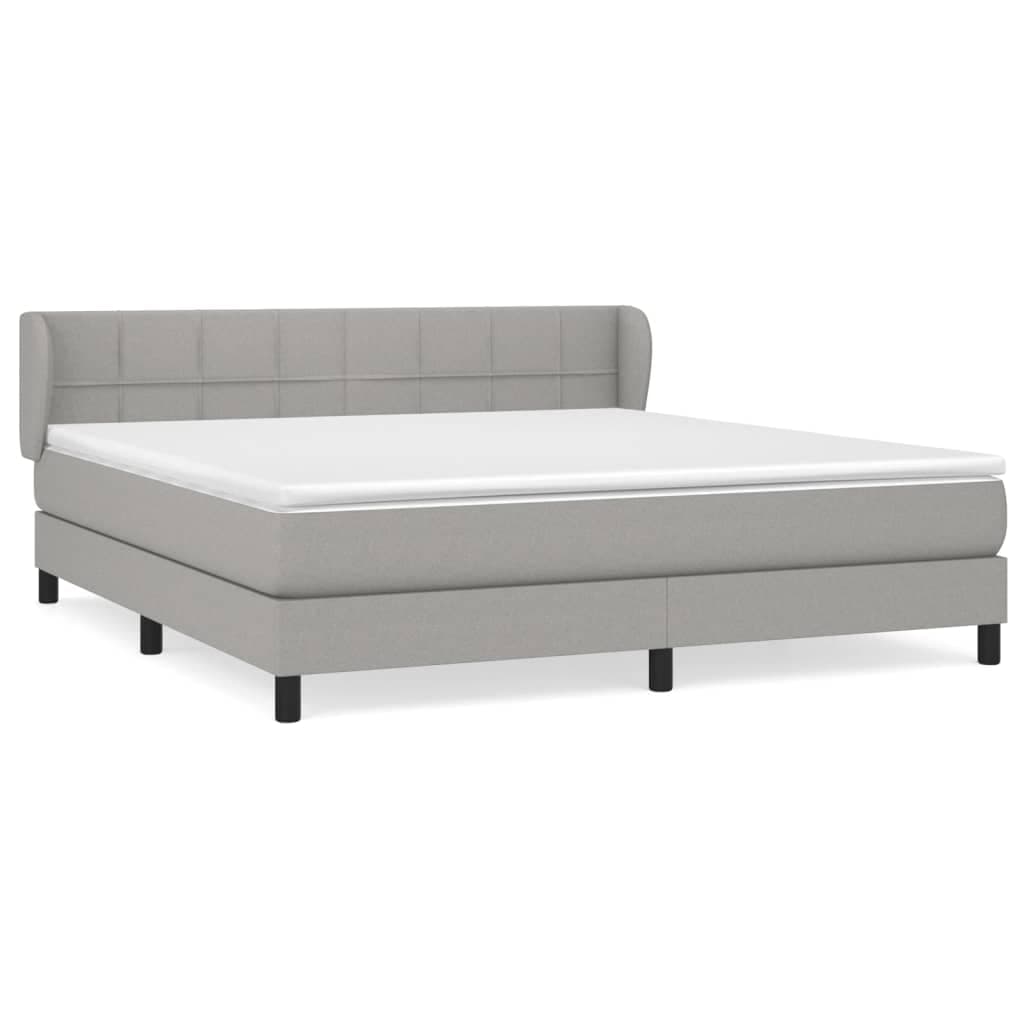 vidaXL Cama com Molas/colchão 160x200 cm Tecido Cinzento-claro - 543832082