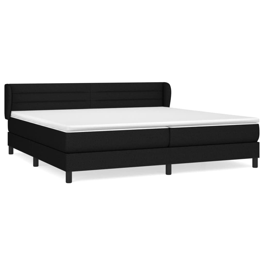 vidaXL Cama com Molas/colchão 200x200 cm Tecido Preto - 3483775753