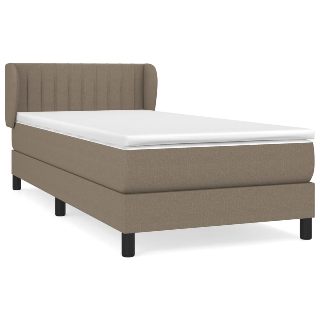 vidaXL Cama com Molas/colchão 100x200 cm Tecido Cinza-acastanhado - 2103806301