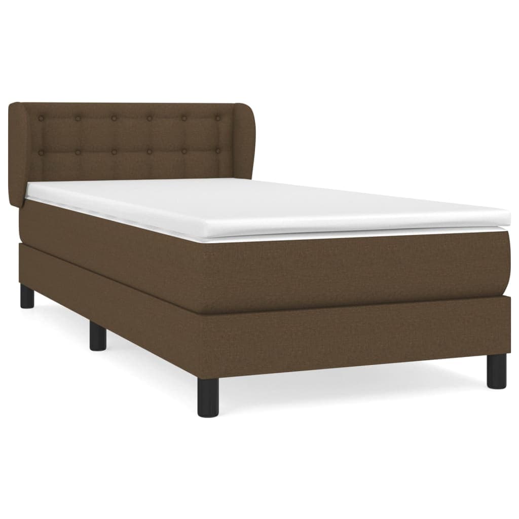 vidaXL Cama com molas/colchão 80x200 cm tecido castanho-escuro