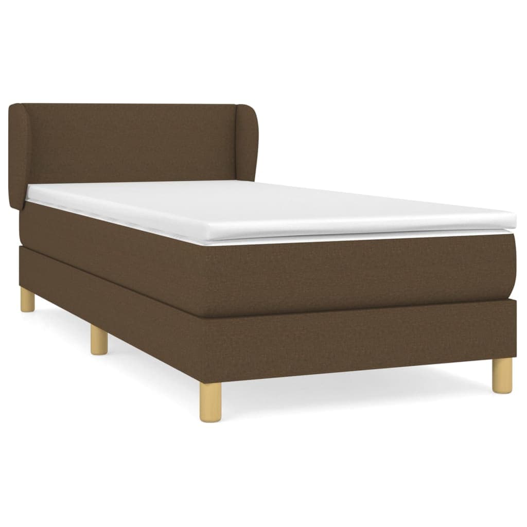 vidaXL Cama com molas/colchão 80x200 cm tecido castanho-escuro