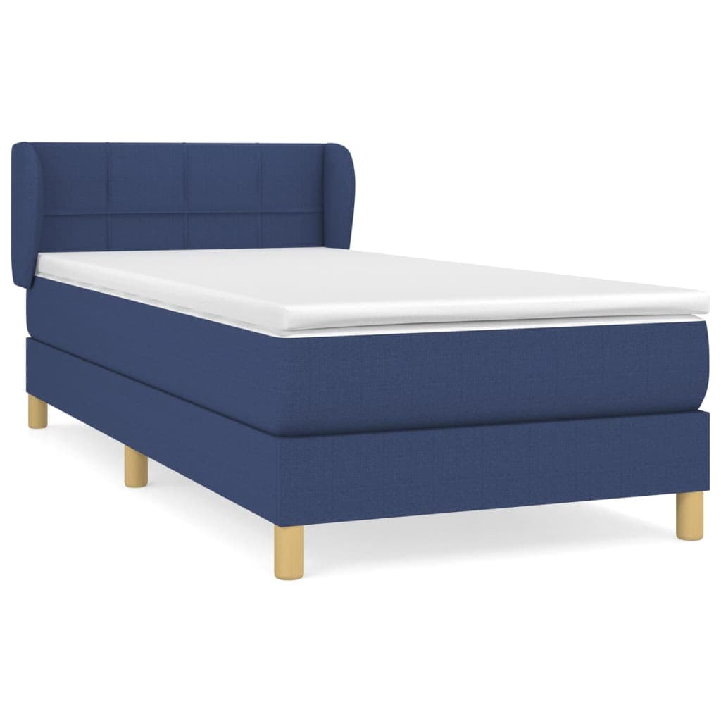 vidaXL Cama com Molas/colchão 90x200 cm Tecido Azul - 4097995109