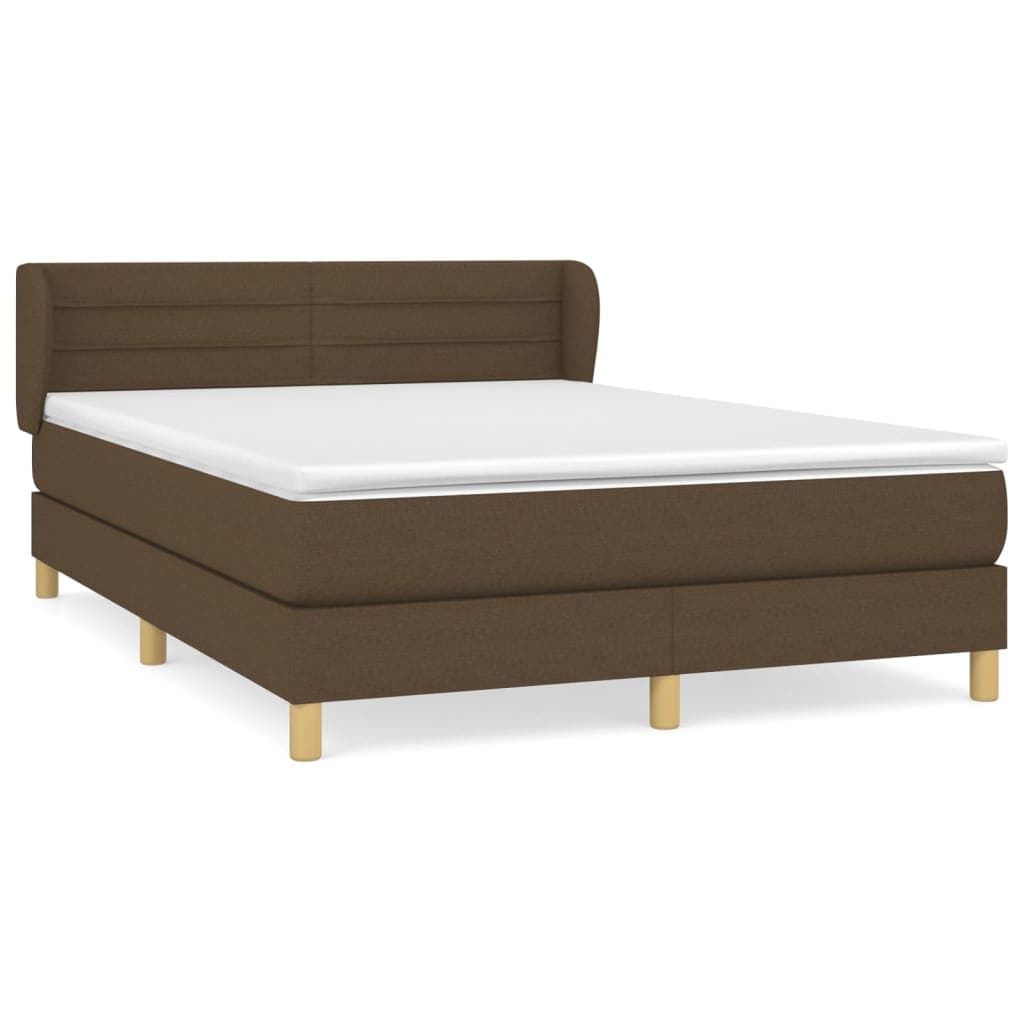 vidaXL Cama com Molas/colchão 140x200 cm Tecido Castanho-escuro - 260119041