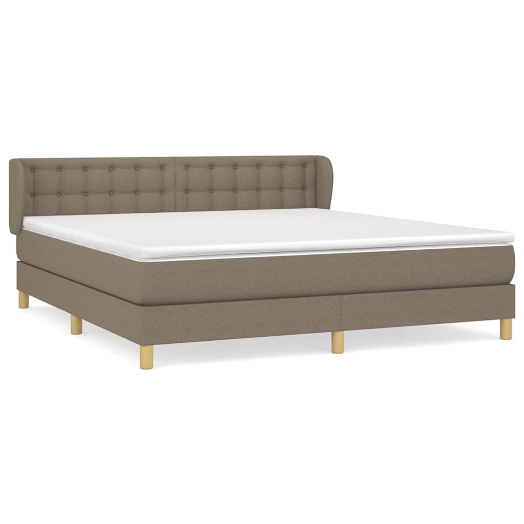 vidaXL Cama com molas/colchão 160x200 cm tecido castanho-acinzentado