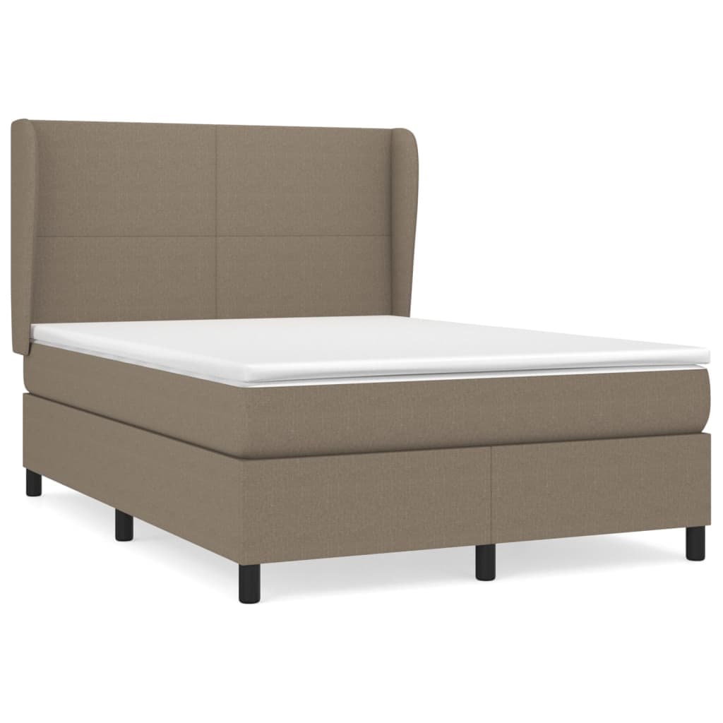 vidaXL Cama com Molas/colchão 140x200 cm Tecido Castanho-acinzentado - 149145594