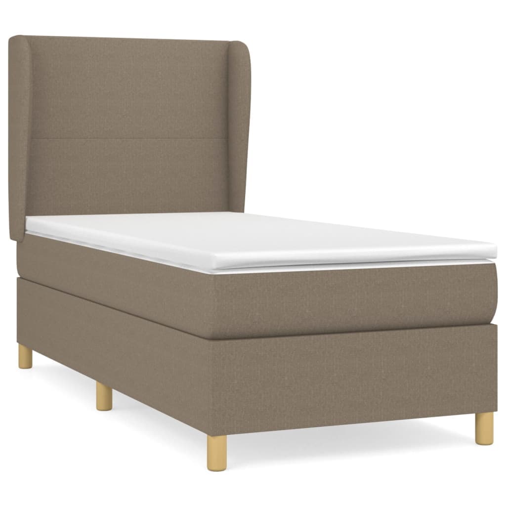 vidaXL Cama com Molas/colchão 100x200 cm Tecido Cinza-acastanhado - 823112034