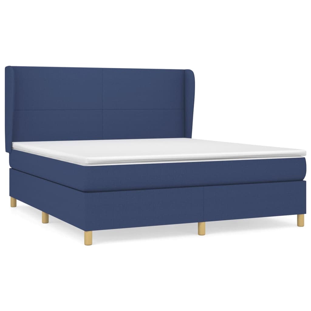 vidaXL Cama com Molas/colchão 180x200 cm Tecido Azul - 1941217090