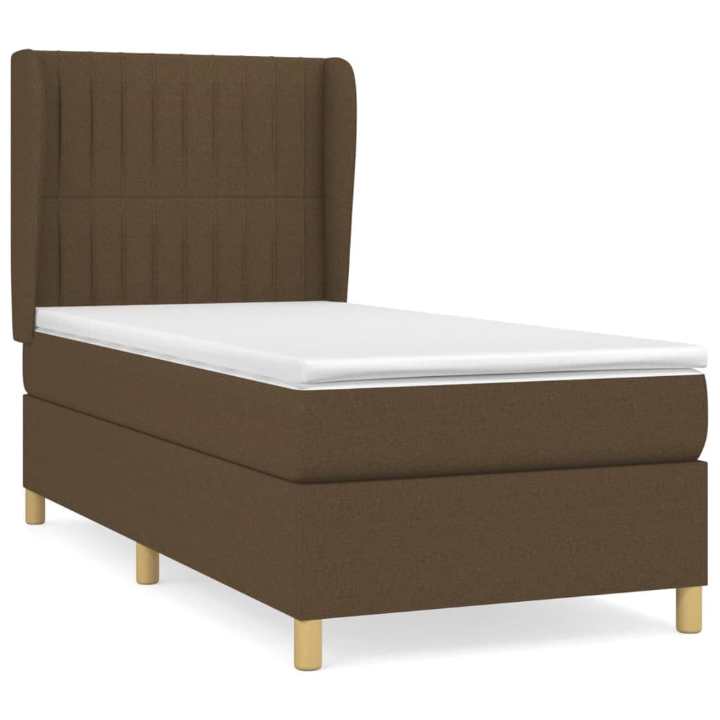 vidaXL Cama com Molas/colchão 80x200 cm Tecido Castanho-escuro - 1202620166