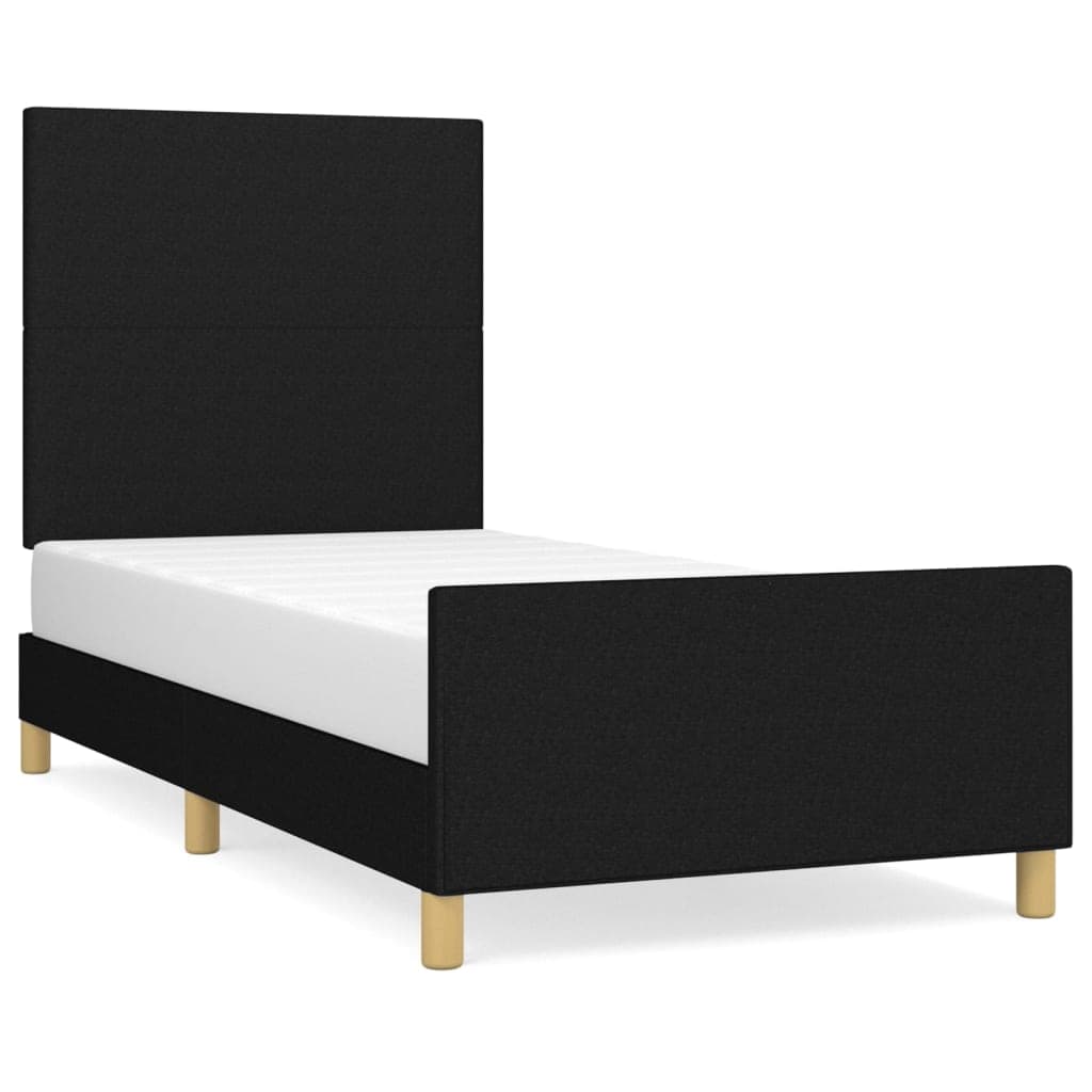 vidaXL Estrutura de cama sem colchão 100x200 cm tecido preto