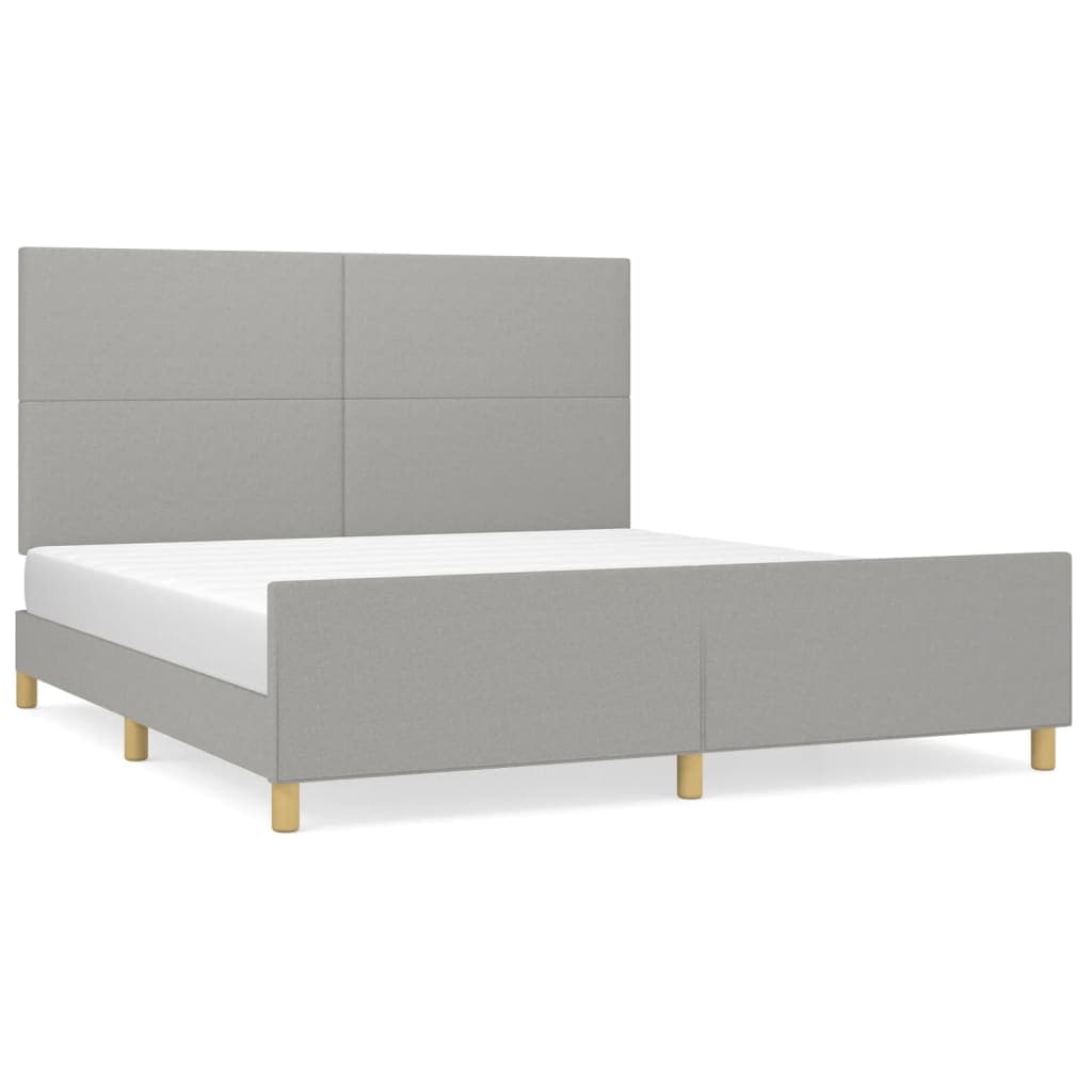 vidaXL Estrutura de Cama sem Colchão 160x200 cm Tecido Cinzento-claro - 4215401277