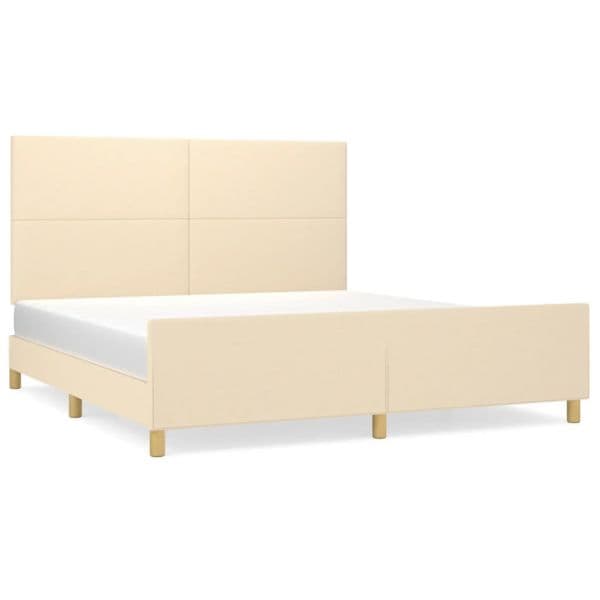 vidaXL Estrutura de Cama sem Colchão 160x200 cm Tecido Cor Creme - 1821586101