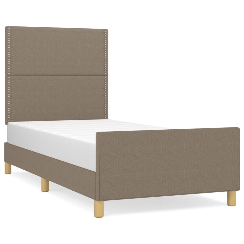 vidaXL Estrutura cama sem colchão 90x200 cm tecido cinza-acastanhado