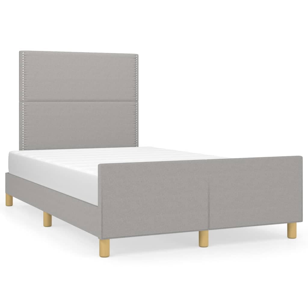 vidaXL Estrutura de cama sem colchão 120x200 cm tecido cinzento-claro