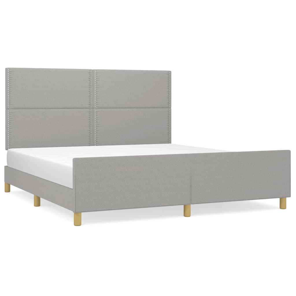 vidaXL Estrutura de cama sem colchão 180x200 cm tecido cinzento-claro