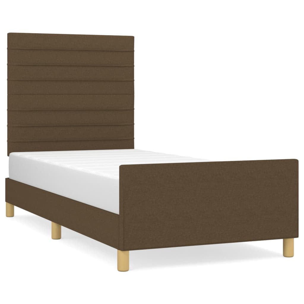 vidaXL Estrutura de cama sem colchão 80x200 cm tecido castanho-escuro