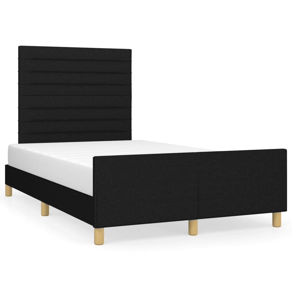 vidaXL Estrutura de cama sem colchão 120x200 cm tecido preto