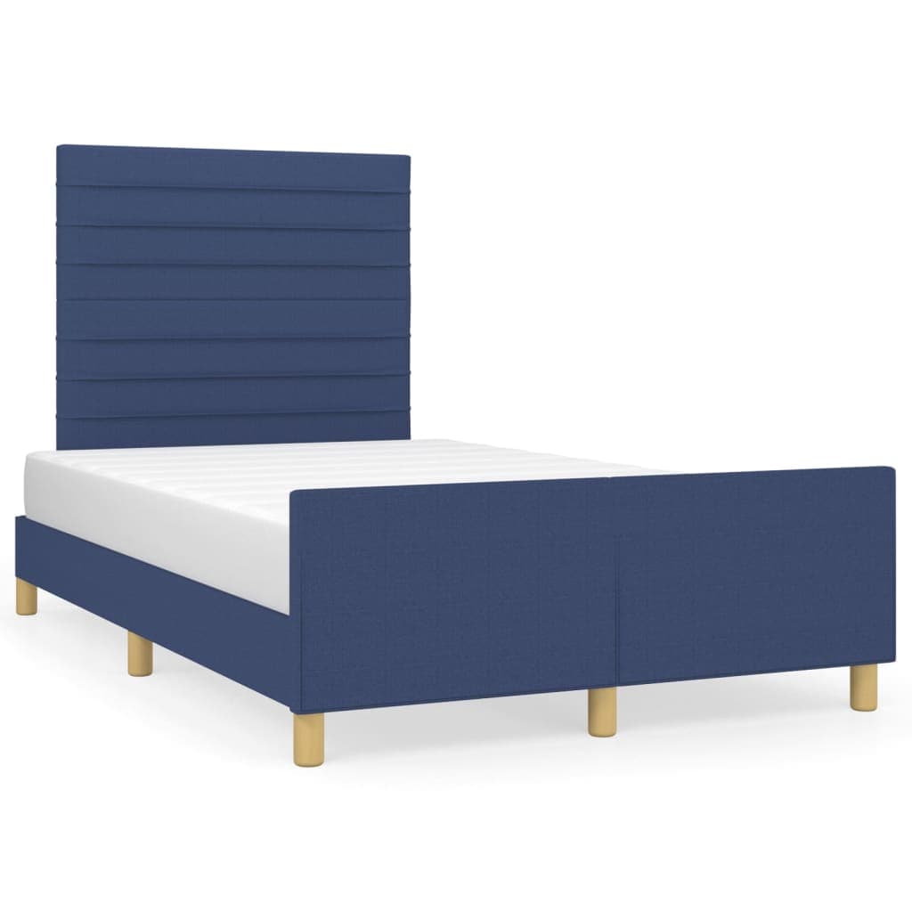 vidaXL Estrutura de cama sem colchão 120x200 cm tecido azul