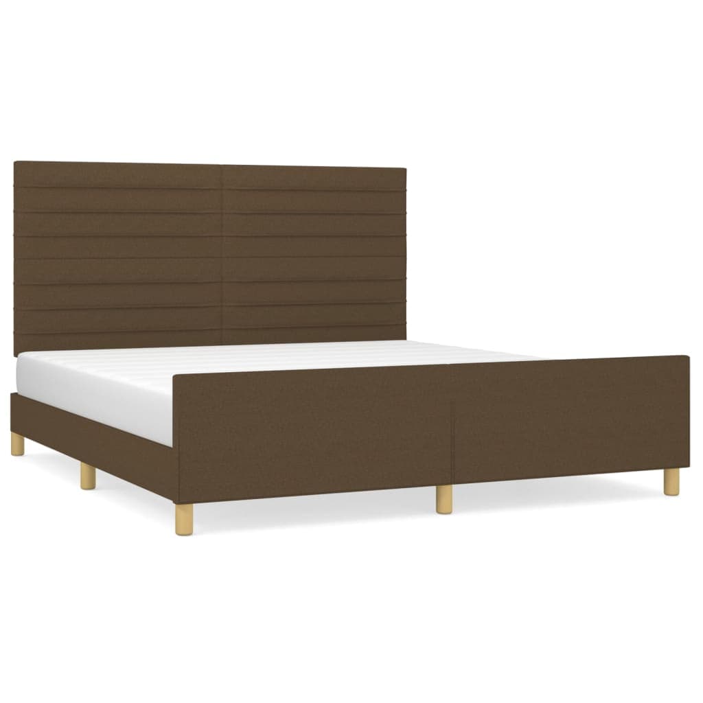 vidaXL Estrutura de Cama sem Colchão 160x200 cm Tecido Castanho-escuro - 3377983994